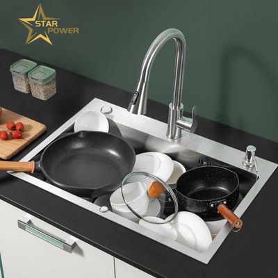 قیمت خوب 304 سینک دستی آشپزخانه سینک بزرگ تک برای تجاری آنلاین