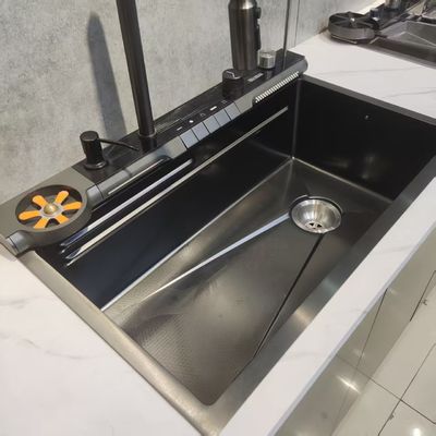 قیمت خوب سینک آشپزخانه زیرکابینتی استیل مشکی، سینک آشپزخانه دو لگنه زیرکابینتی | ضخامت سفارشی فولاد موجود | عمق لگن سفارشی موجود | ضد زنگ و مقاوم در برابر خوردگی آنلاین