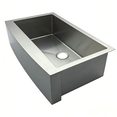 قیمت خوب سبک اروپایی خمیده جلو سنگین وظیفه تک کاسه مزرعه سینک در 304 فولاد ضد زنگ برای آشپزخانه آنلاین