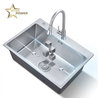 قیمت خوب 24 Inch Undermount Single Bowl Kitchen Sink SUS304 18 Gauge with Nano Coating آنلاین