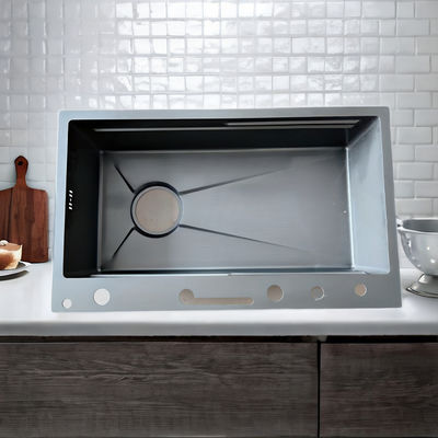 سینک آشپزخانه ی پوششی خاکستری برای آشپزخانه های مدرن