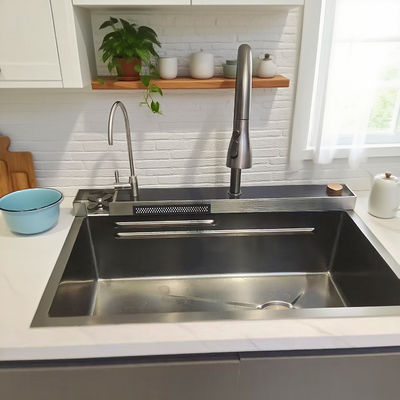 سینک آشپزخانه با نردبان فولاد ضد زنگ