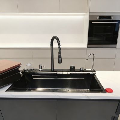 قیمت خوب سینک آشپزخانه استیل ضد زنگ قابل نصب به صورت زیرکابینتی و روکار 900 میلی‌متر × 550 میلی‌متر با شیر آب یکپارچه | عمق سفارشی لگن موجود است | ضخامت سفارشی فولاد موجود است آنلاین
