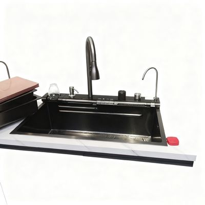 سینک آشپزخانه فولاد ضد زنگ با شیر قوس بالا