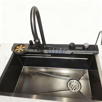 800mm Double-Bowl Stainless Steel Kitchen Sink Set با شیر قوس بلند برای آشپزخانه های مدرن