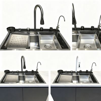 قیمت خوب ظرفشویی مخصوص کفپوشی با کیفیت بالا یکپارچه دست پولیش شده 304/316 فولاد ضد زنگ سینک آشپزخانه با عمق کاسه 250-300mm و ضخامت 1.2-2.0mm پانل آنلاین