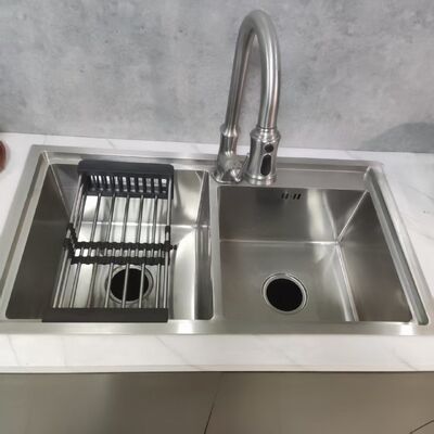 Noise-Free Sound-Dampened 304/316 Stainless Steel Kitchen Sink with Deepened Bowl and 250-300mm Bowl Depth