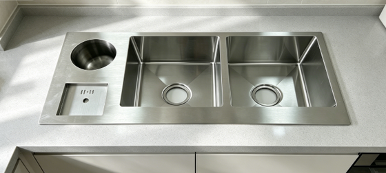 کیفیت سینک ظرفشویی آشپزخانه Undermount 304 Stainless Steel Station Workstation Double Bowl Kitchen Sink | سینک دستی با لوازم جانبی کامل برای بازسازی آشپزخانه مسکونی و تجاری | عمق حوضه سفارشی موجود | گیج فولادی سفارشی موجود است کارخانه