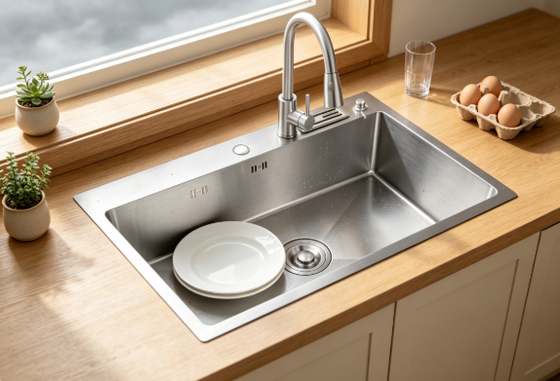 قیمت خوب سینک آشپزخانه تک لگنه فولاد ضد زنگ 304 گیج 18، زیرکابینتی، عمق فوق‌العاده 1000 میلی‌متر در 300 میلی‌متر آنلاین