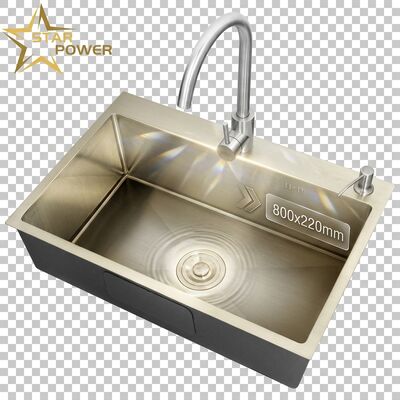 قیمت خوب سینک آشپزخانه زیرکابینتی استیل ضد زنگ 316 با روکش کروم 800 میلی متر × 220 میلی متر عمق تک لگنه آنلاین