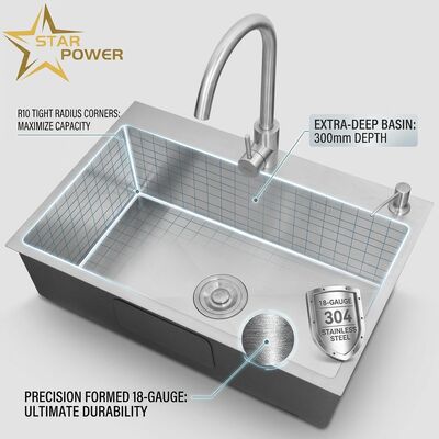 قیمت خوب غبار آشپزخانه 18 گج 304 SS دو قاشق آشپزخانه غبار آشپزخانه سطح مات غبار آشپزخانه 1000 میلی متر 300 میلی متر حوضچه فوق العاده عمیق آنلاین