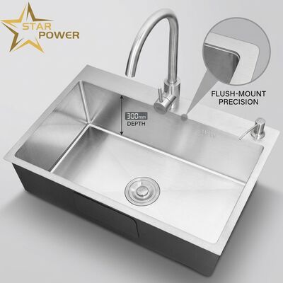 قیمت خوب سینک آشپزخانه توکار / روکار 18 گیج فولاد ضد زنگ 304 لگن اصلی و کمکی سینک آشپزخانه طلایی رنگ روکار 1000 میلی متر 300 میلی متر لگن فوق العاده عمیق | عمق لگن سفارشی موجود است | گیج فولاد سفارشی موجود است آنلاین