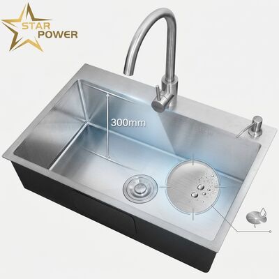 قیمت خوب سینک آشپزخانه 18 گج 304 اس اس برابر دو قاشق آشپزخانه سینک نانوتراپی شده 1000 میلی متر 300 میلی متر حوضچه فوق العاده عمیق در دسترس عمق حوضچه سفارشی در دسترس اندازه فولاد سفارشی در دسترس آنلاین