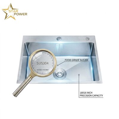 کیفیت 304 استیل آشپزخانه جزیره آماده شستشو 18x16 اینچ زیر، درجه غذایی تجاری واحد حوضچه عمیق کارخانه