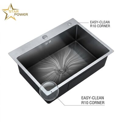 قیمت خوب 16 گج 304 فولاد ضد زنگ عمیق واحد کاسه قطره ای سینک آشپزخانه 30x18 اینچ، 10 اینچ عمق حوضچه، برش پایان آنلاین
