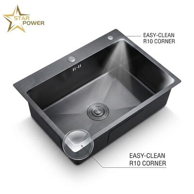 قیمت خوب 16 Gauge 304 Stainless Steel Double Bowl Kitchen Sink Drop-in 33x22 Inch 9 Inch Deep Basin Brushed Finish آنلاین