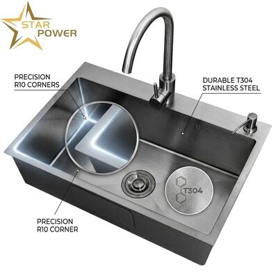 قیمت خوب Round 15 Inch Bar Prep Sink SUS304 Handmade 22 Gauge Single Bowl Undermount online
