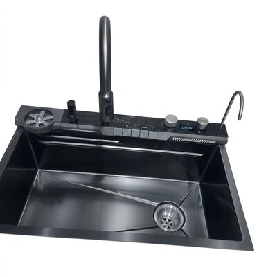 قیمت خوب PVD Gunmetal 33x22 Undermount Double Bowl Kitchen Sink SUS304 Handmade 18 Gauge آنلاین