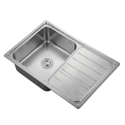 قیمت خوب Workstation 30x18 Kitchen Sink SUS304 16 Gauge Single Bowl with Drainboard آنلاین