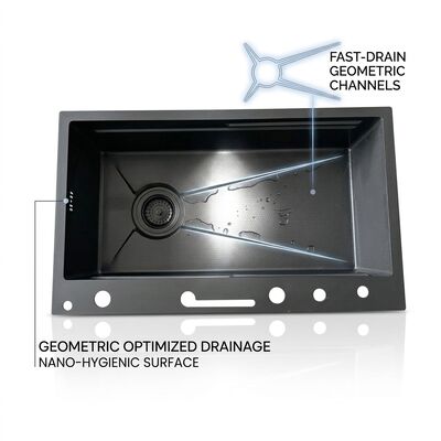 قیمت خوب Undermount 33x22 Handmade Double Bowl Kitchen Sink SUS304 60/40 Split 18 Gauge آنلاین
