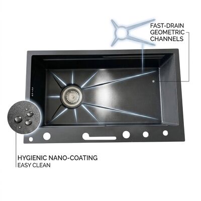 قیمت خوب 33 Inch Corner Kitchen Sink Double Bowl SUS304 18 Gauge Space Saving Handmade آنلاین