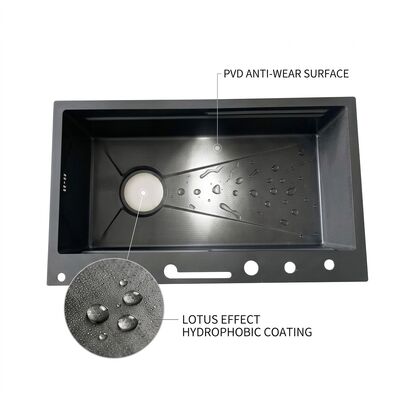 قیمت خوب 33 Inch Undermount Double Bowl Kitchen Sink 16 Gauge with Soap Dispenser SUS304 آنلاین