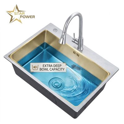قیمت خوب 20 Inch Bar Prep Undermount Single Bowl Kitchen Sink 18 Gauge Nano Black Coating آنلاین