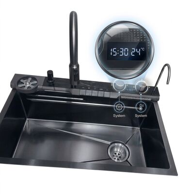 قیمت خوب 32 Inch PVD Gunmetal Undermount Single Bowl Kitchen Sink 16 Gauge with Cutting Board آنلاین