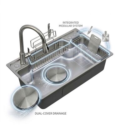 قیمت خوب 36 Inch Farmhouse Apron Front Single Bowl Kitchen Sink SUS304 14 Gauge Deep Basin آنلاین