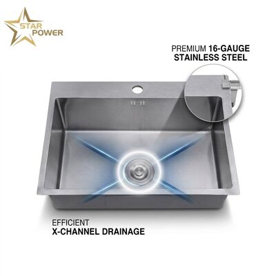 قیمت خوب 23 Inch Undermount Single Bowl Kitchen Sink SUS304 18 Gauge Gunmetal PVD Finish آنلاین